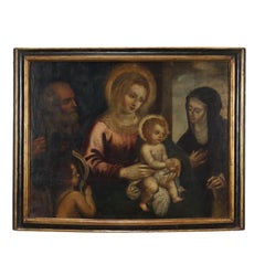 Painting Holy Family with Saints 17th century