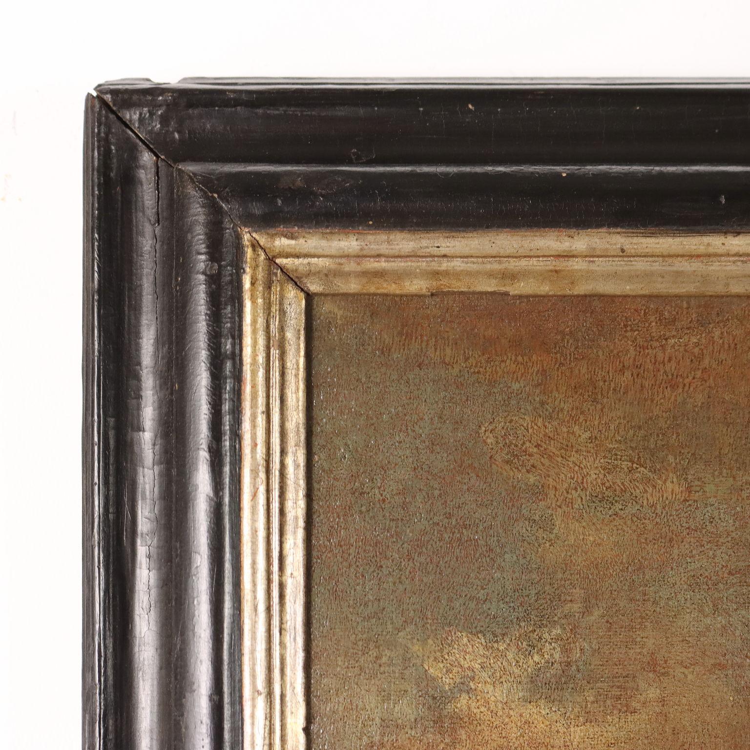 Dipinto Sacra Famiglia con Santi XVII-XVIII secolo For Sale 5