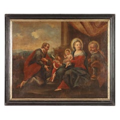 Dipinto Sacra Famiglia con Santi XVII-XVIII secolo