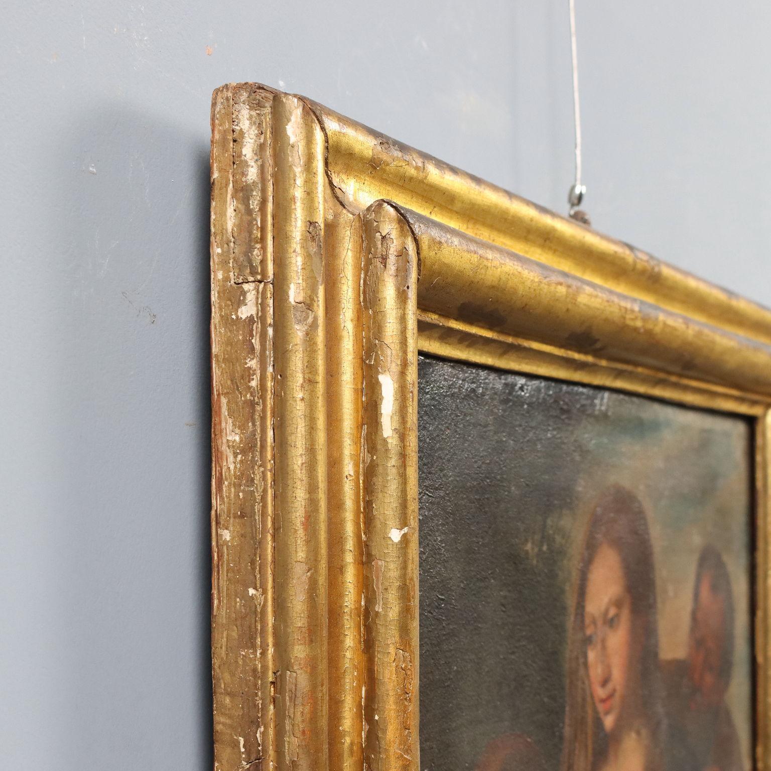 Dipinto Sacra Famiglia con Santo Francescano XVII-XVIII secolo im Angebot 5