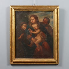 Dipinto Sacra Famiglia con Santo Francescano XVII-XVIII secolo