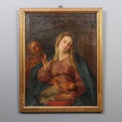 Painting Holy Family Oil on canvas. Venetian school of the 18th century.