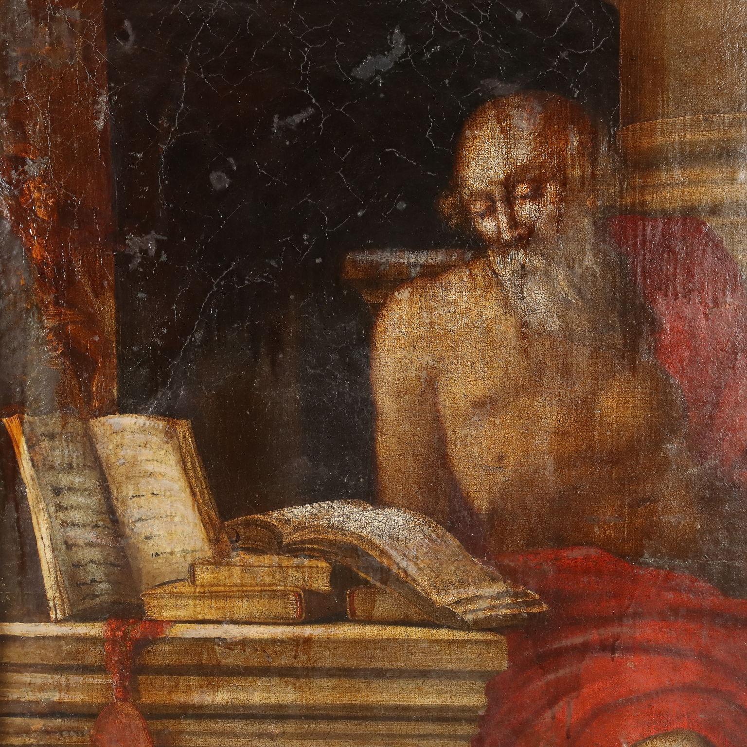 Painting Saint Jerome 17th century For Sale 1