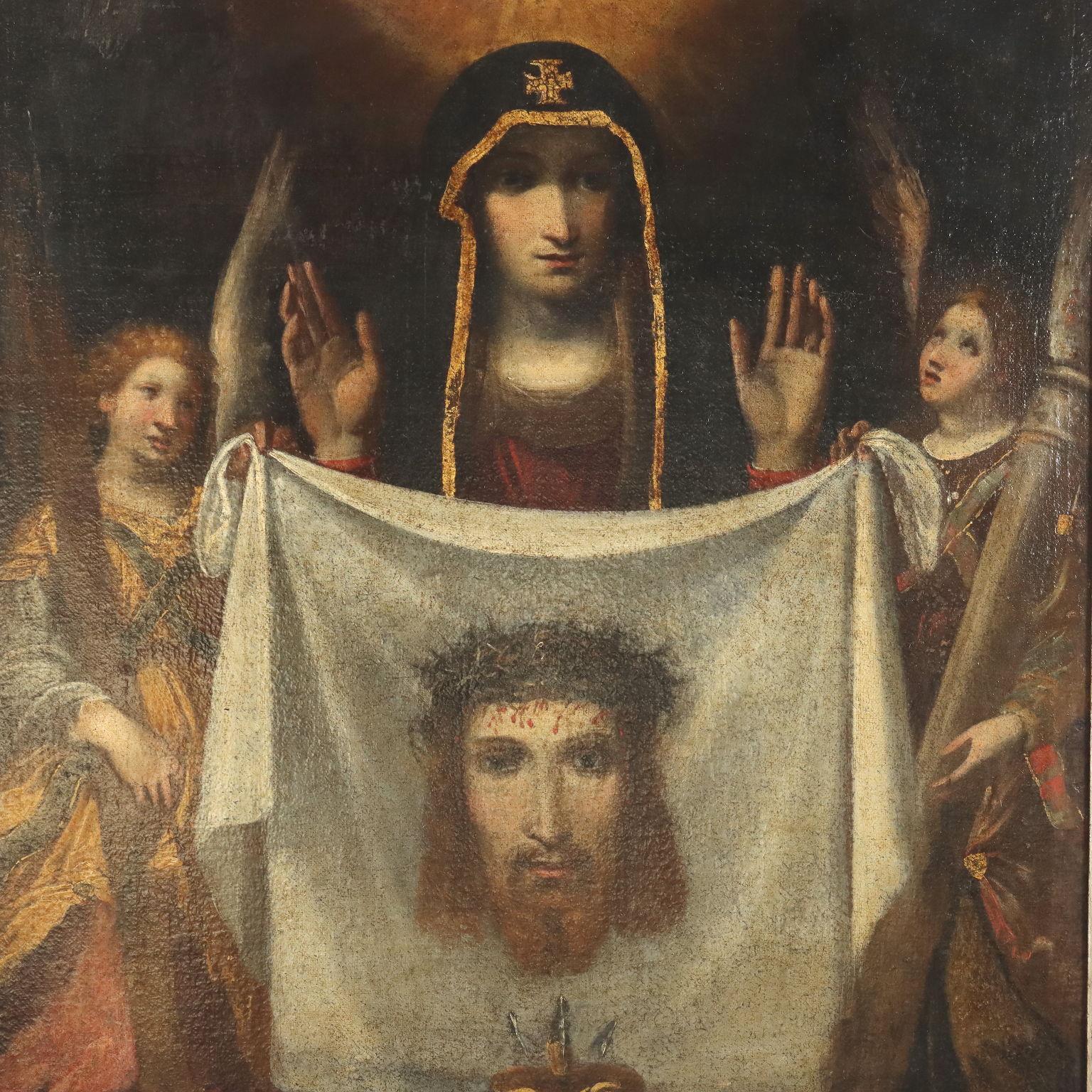 Gemälde der Heiligen Veronika und des Heiligen Schleiers 1600 – Painting von Unknown