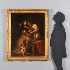 Pintura San Obispo Recibe la Comunión de Jesús Siglo XVII