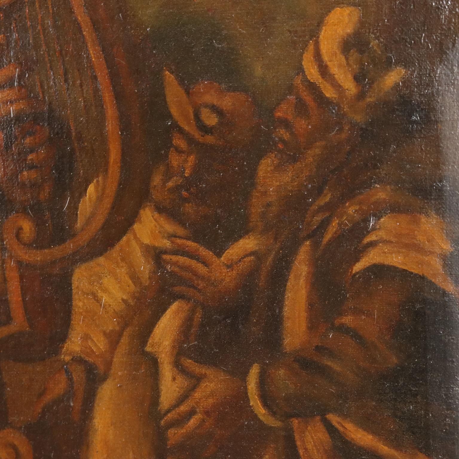 Dipinto Scena Biblica. Davide che suona l'Arpa XVII secolo in vendita 2