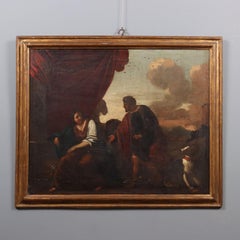 Pintura Escena bíblica Tamar y Judas Siglo XVII