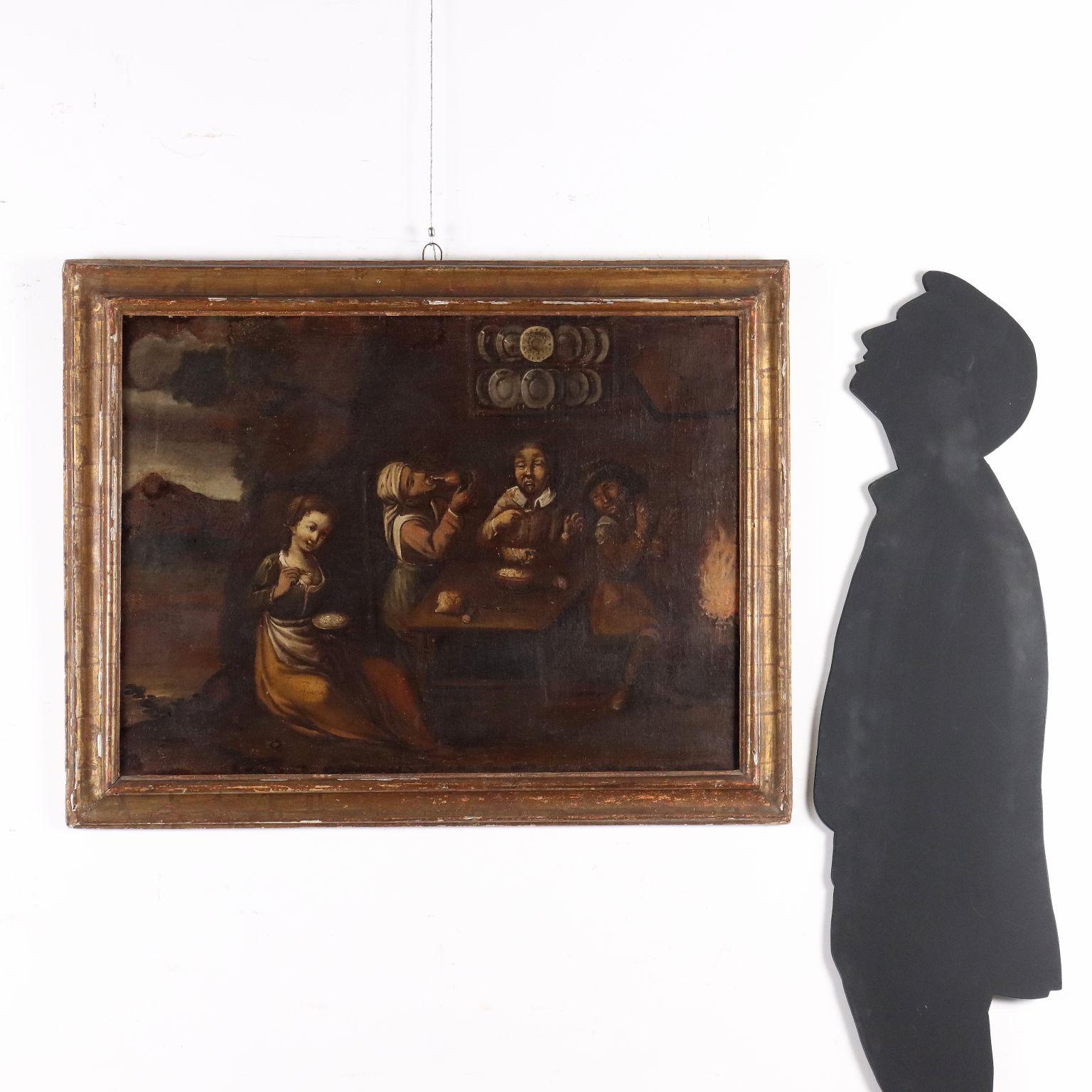 Tableau de scène de taverne du 18e siècle - Painting de Unknown