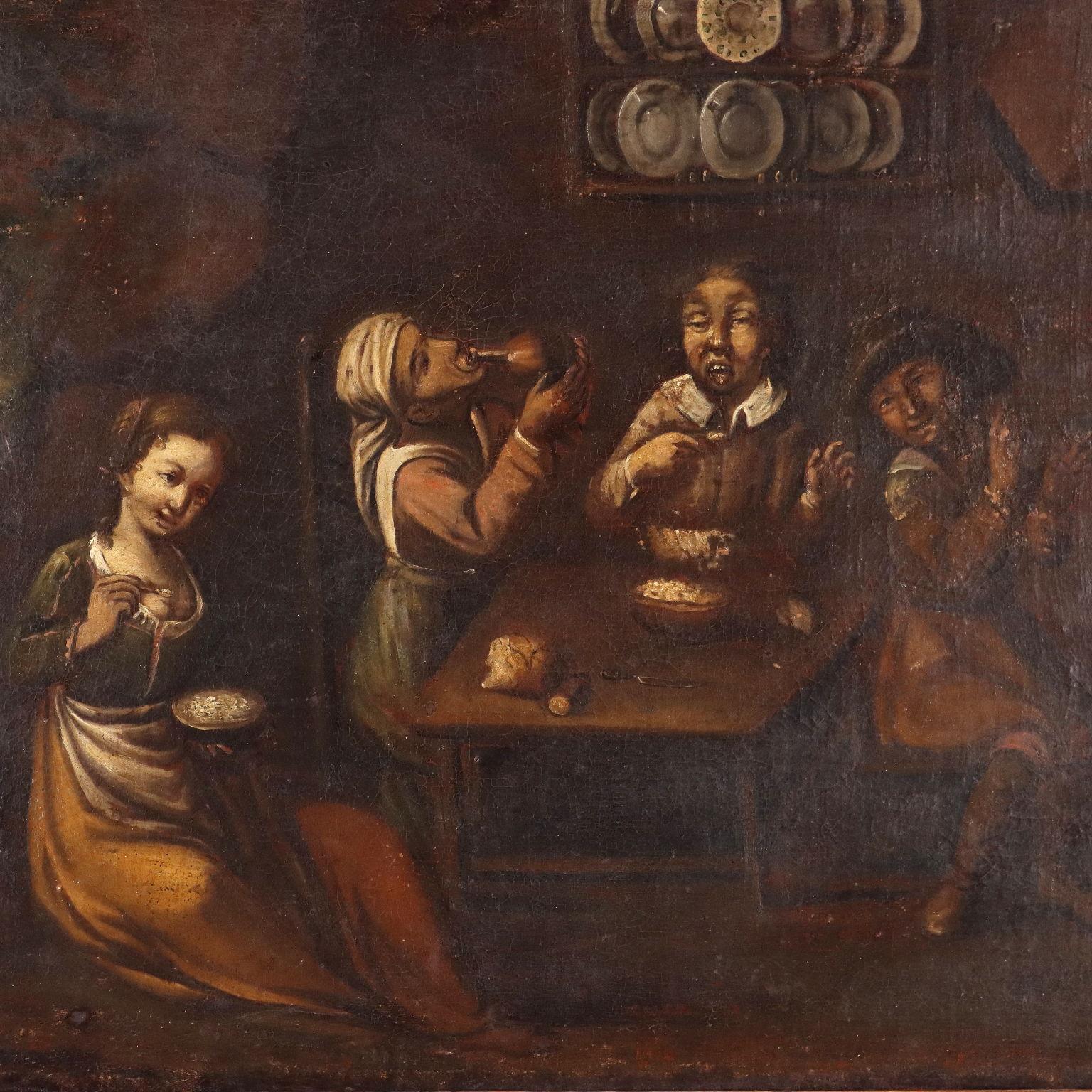 Tableau de scène de taverne du 18e siècle - Autres styles artistiques Painting par Unknown