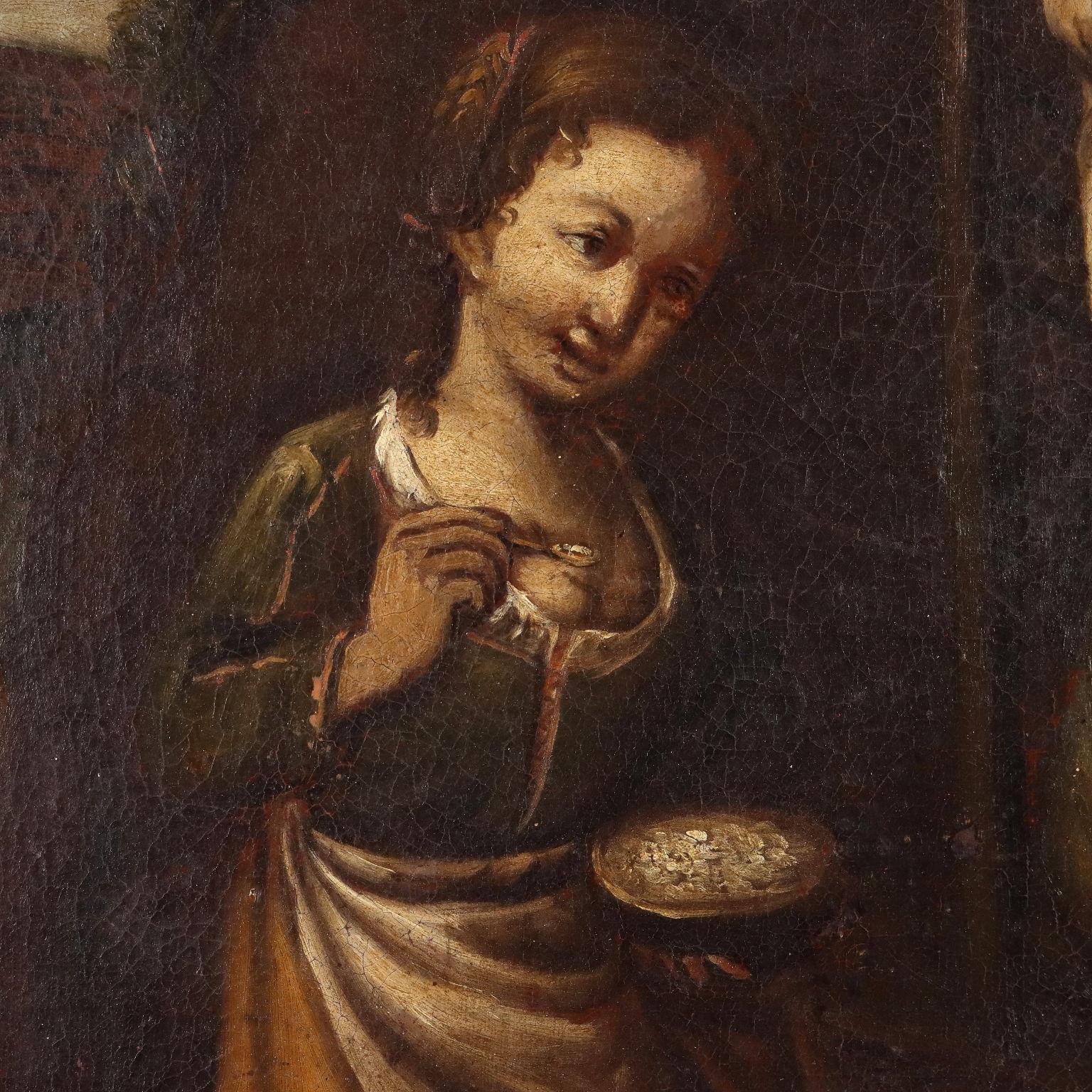 Tableau de scène de taverne du 18e siècle - Brown Interior Painting par Unknown