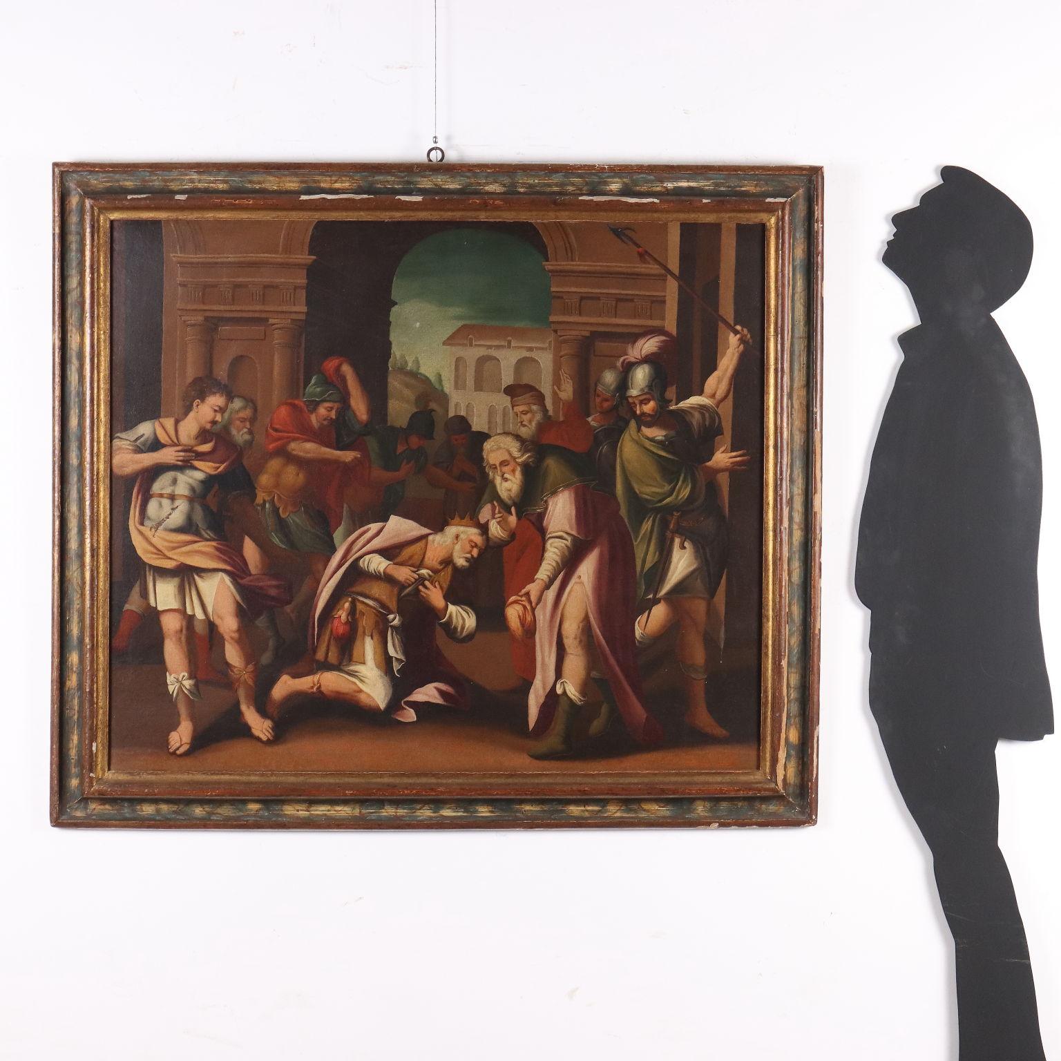 Gemälde Szene der Reue eines Königs 17.-18. Jahrhundert – Painting von Unknown