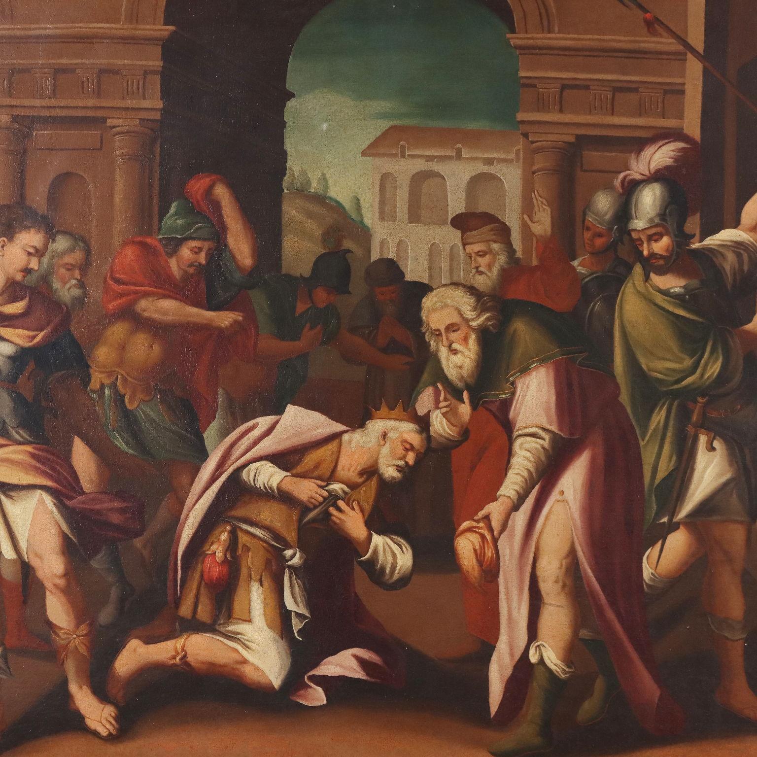 Gemälde Szene der Reue eines Königs 17.-18. Jahrhundert (Sonstige Kunststile), Painting, von Unknown
