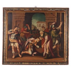 Dipinto Scena di Pentimento di un Re XVII-XVIII secolo