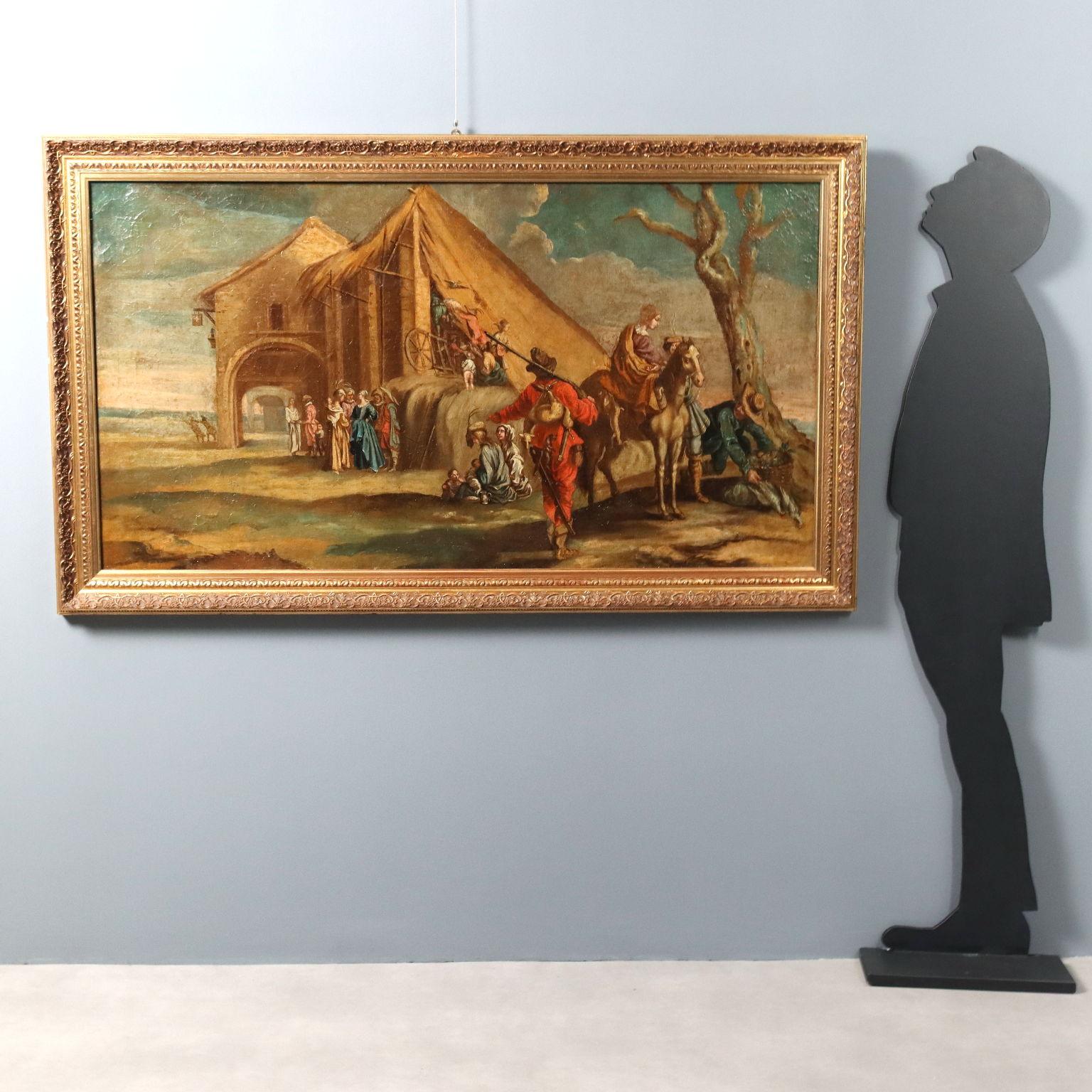 Dipinto Scena di Vita Popolare XVIII secolo - Painting de Unknown
