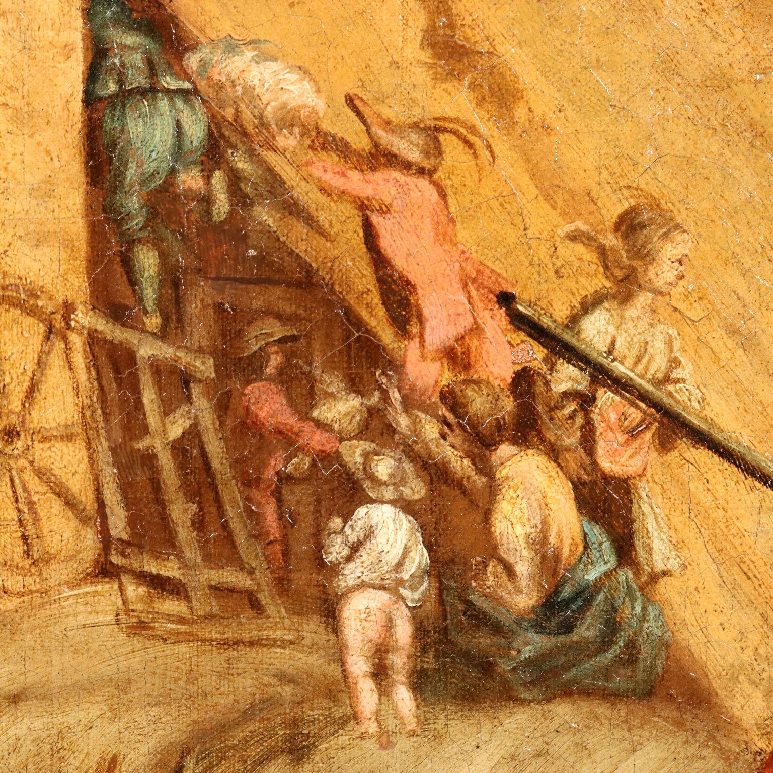 Dipinto Scena di Vita Popolare XVIII secolo en vente 2
