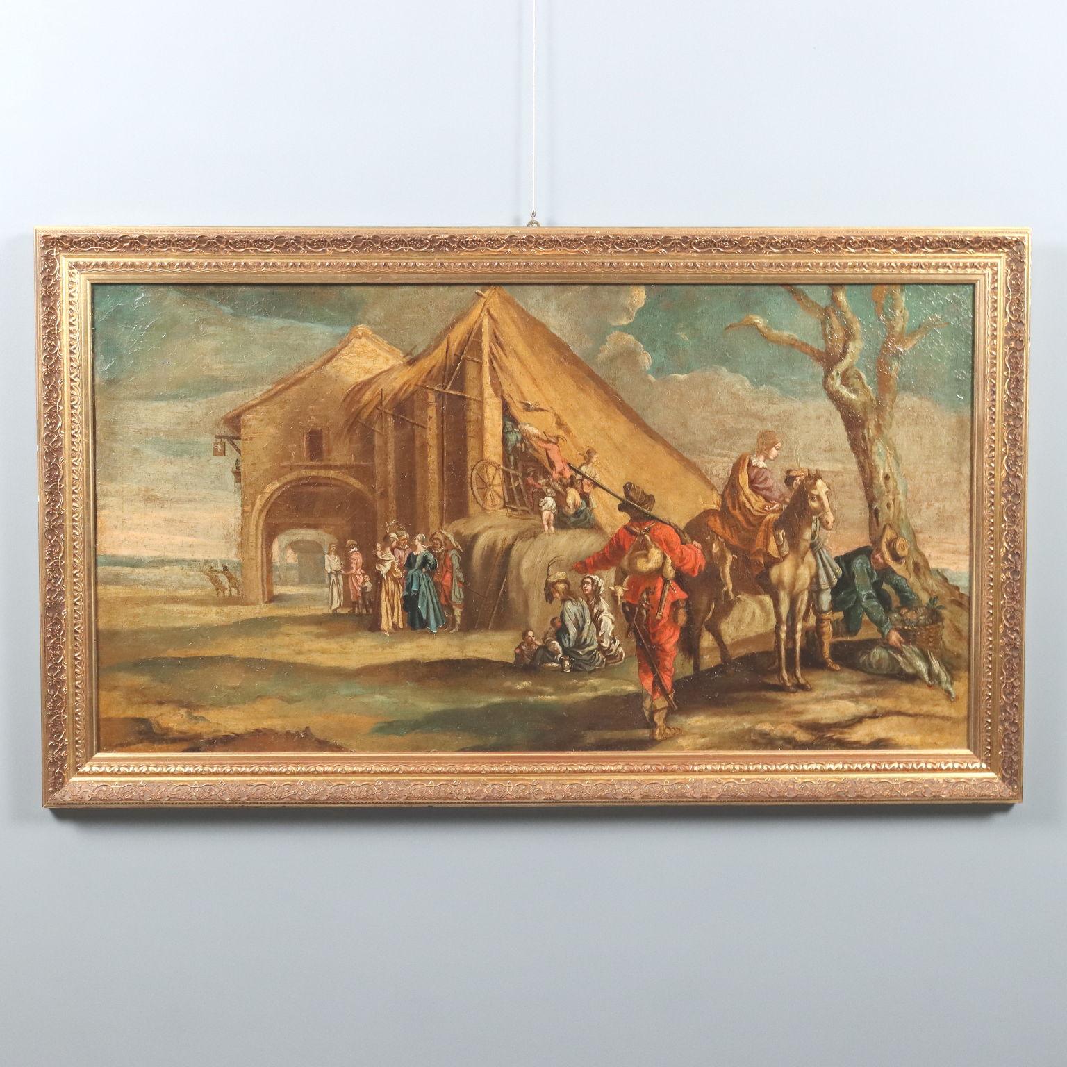 Dipinto Scena di Vita Popolare XVIII secolo