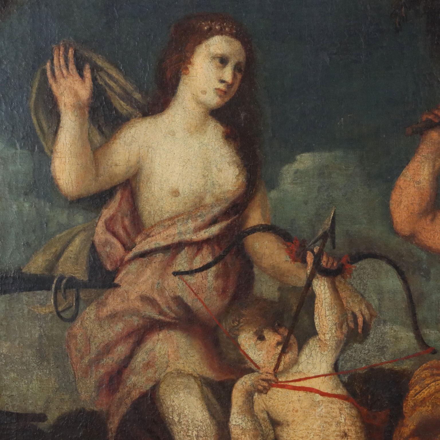 Painting Venus in the Forge of Vulcan 17th century For Sale 1