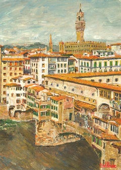 Dirk Vano (b.1953) - 20th Century Oil, Ponte Vecchio A Firenze