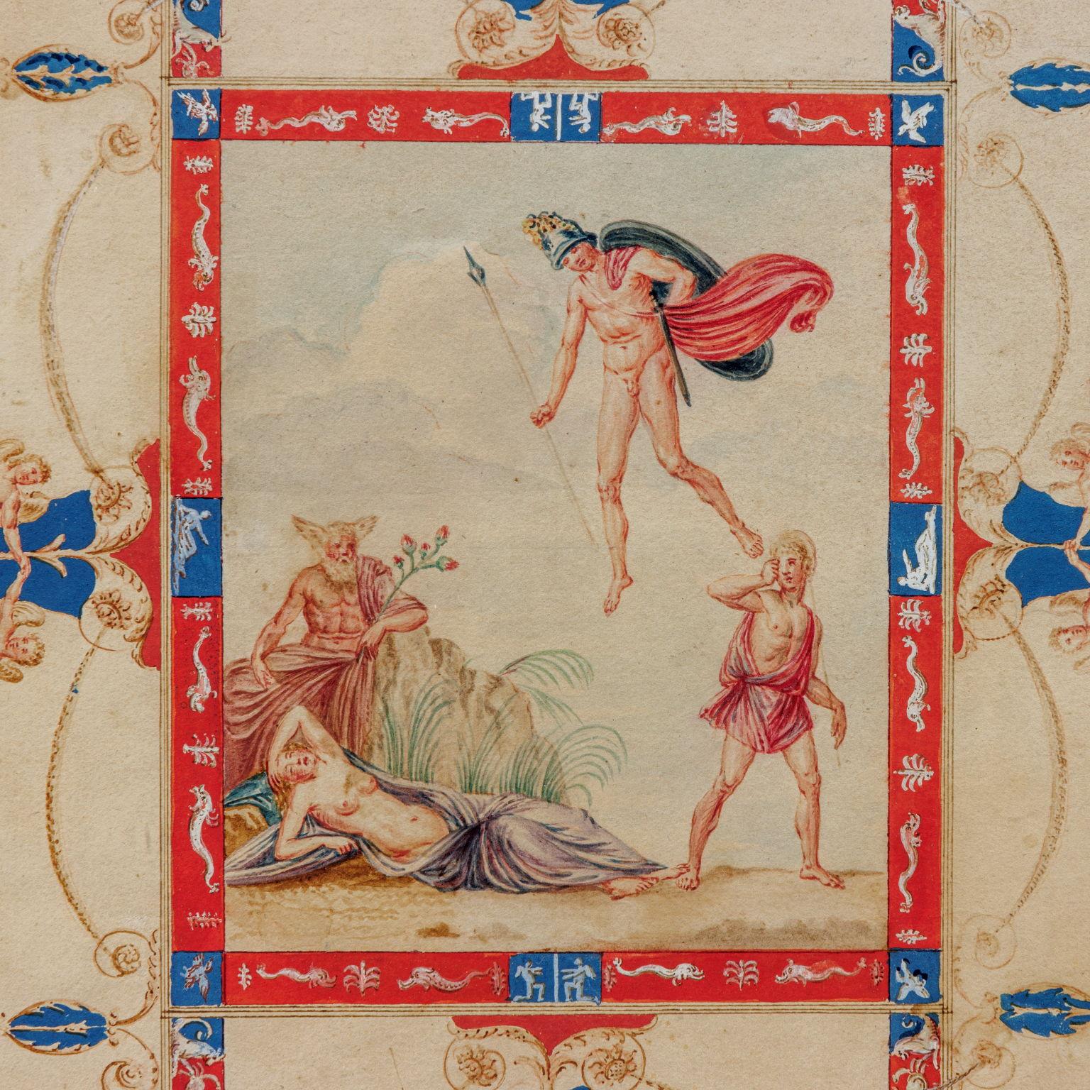 Zeichnung, Gewölbe des Adlersaals Domus Aurea Vincenzo Brenna – Painting von Unknown