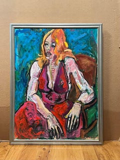 Porträt einer bezaubernden Frau - Acrylgemälde