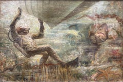 Diver with Grouper under a Boat – Mid-20th Century