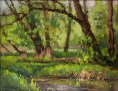 Dmitri Osipov - Framed 20th Century Oil, Sunlight in the Wood