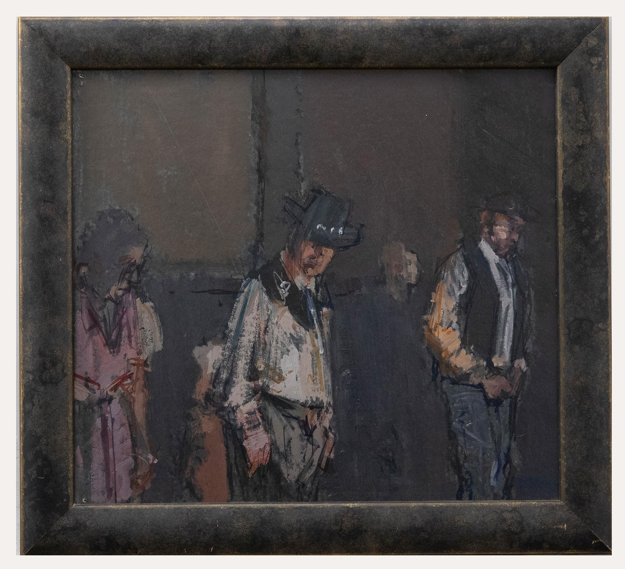 Unknown Figurative Painting - D.M.K - Framed 20th Century Oil, Two Cowboys
