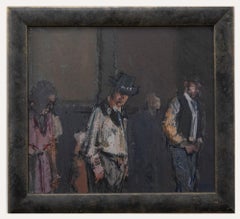 Retro D.M.K - Framed 20th Century Oil, Two Cowboys