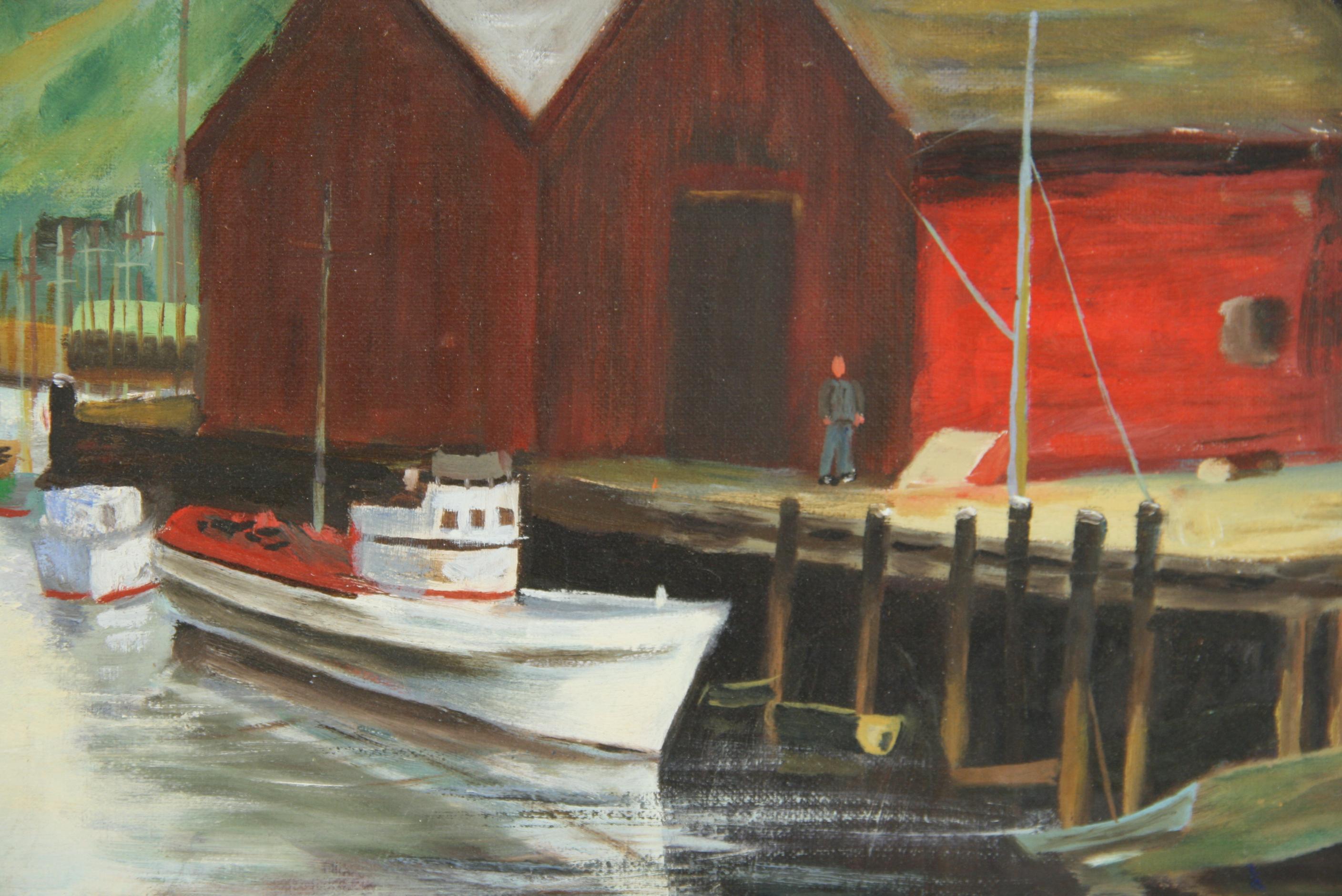 Dockside at The Cannery Seascape Landscape  Painting 2