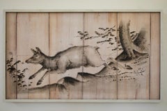 Peinture gravée sur cerf biche, par Joseph Rossano, 2018.