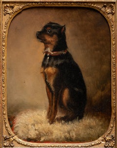 Dog Portrait "Little Moska" Terrier 19th Century