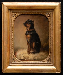 Dog Portrait "Little Moska" Terrier 19th Century