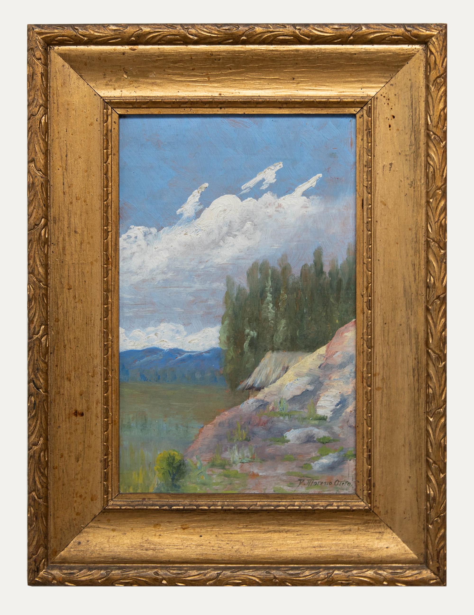 Unknown Landscape Painting - Domingo Moreno Otero (1882-1948) - Mid 20th Century Oil, Spanish Mountains