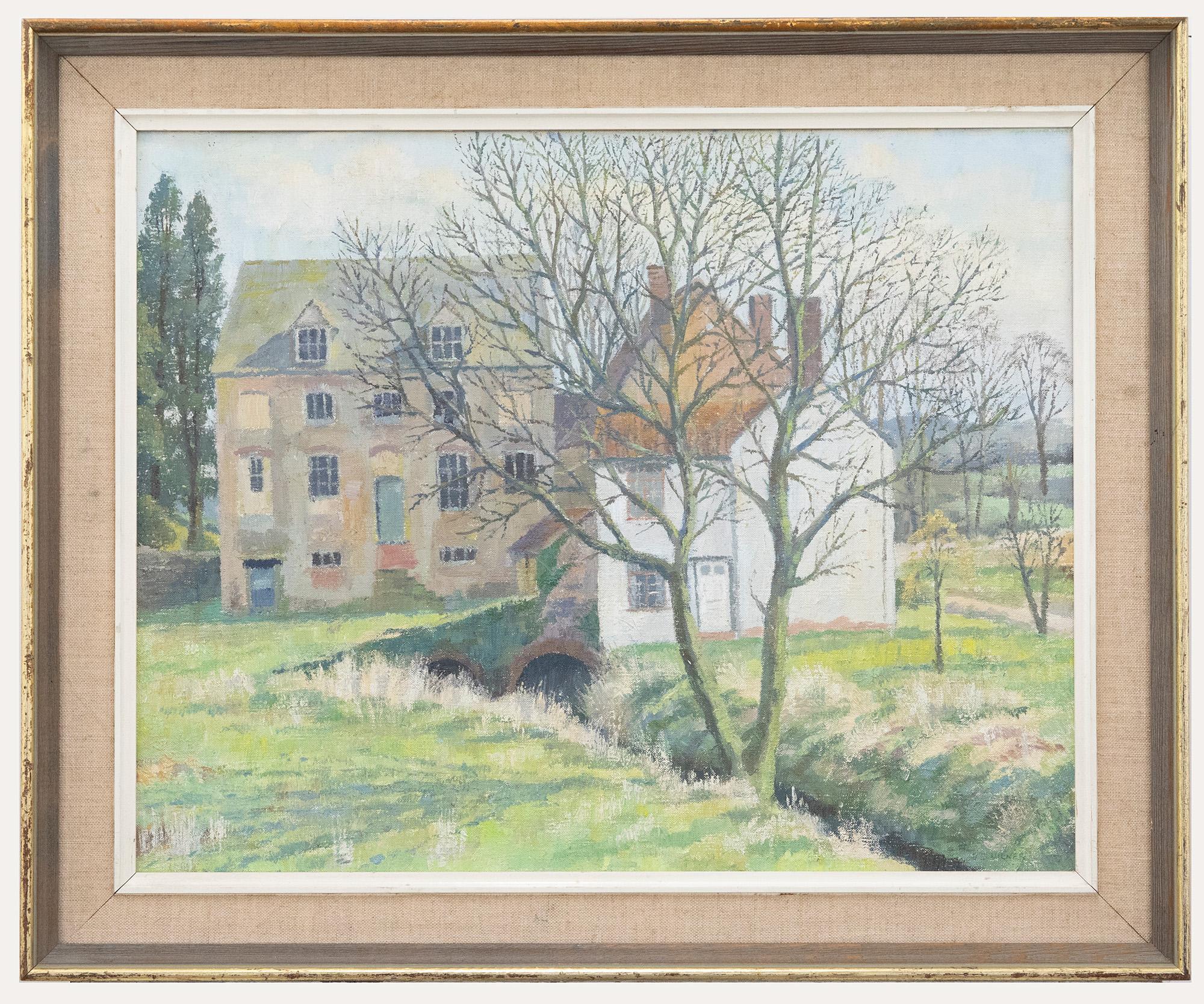 Unknown Landscape Painting - Donald Ewart Milner PRWA  (1898-1993) - Mid 20th Century Oil, The Disused Mill