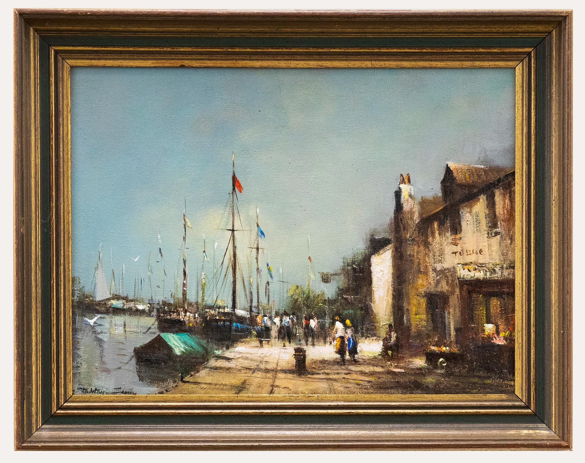 Unknown Figurative Painting - Donald Stockton-Smith - Framed Contemporary Oil, Honfleur