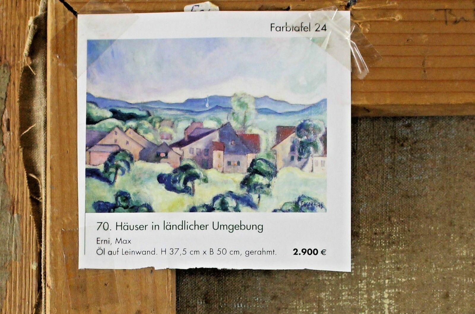 Village Hilly Landscape Signed M Erni Dated 18 1