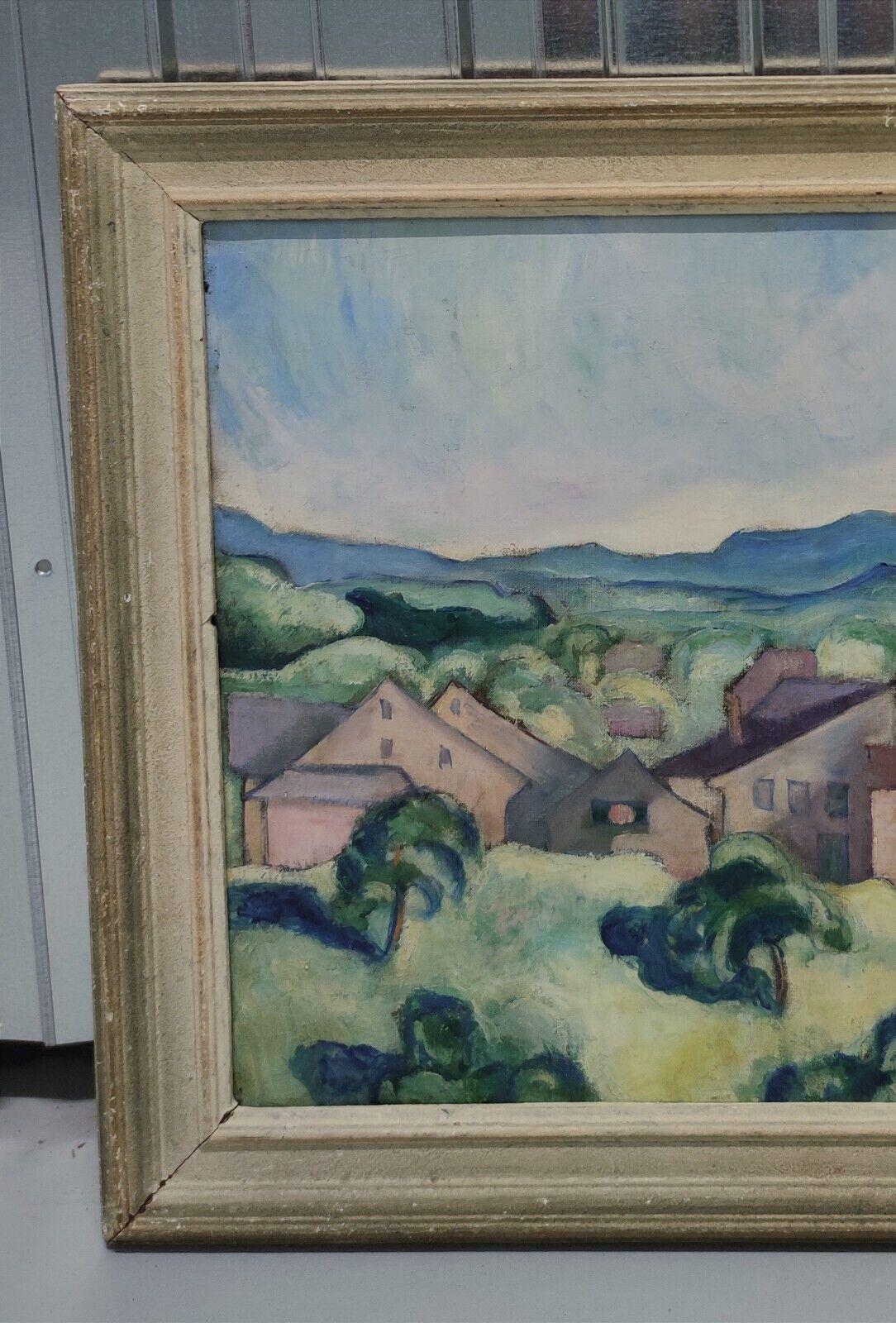 Village Hilly Landscape Signed M Erni Dated 18 3