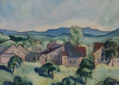 Village Hilly Landscape Signed M Erni Dated 18
