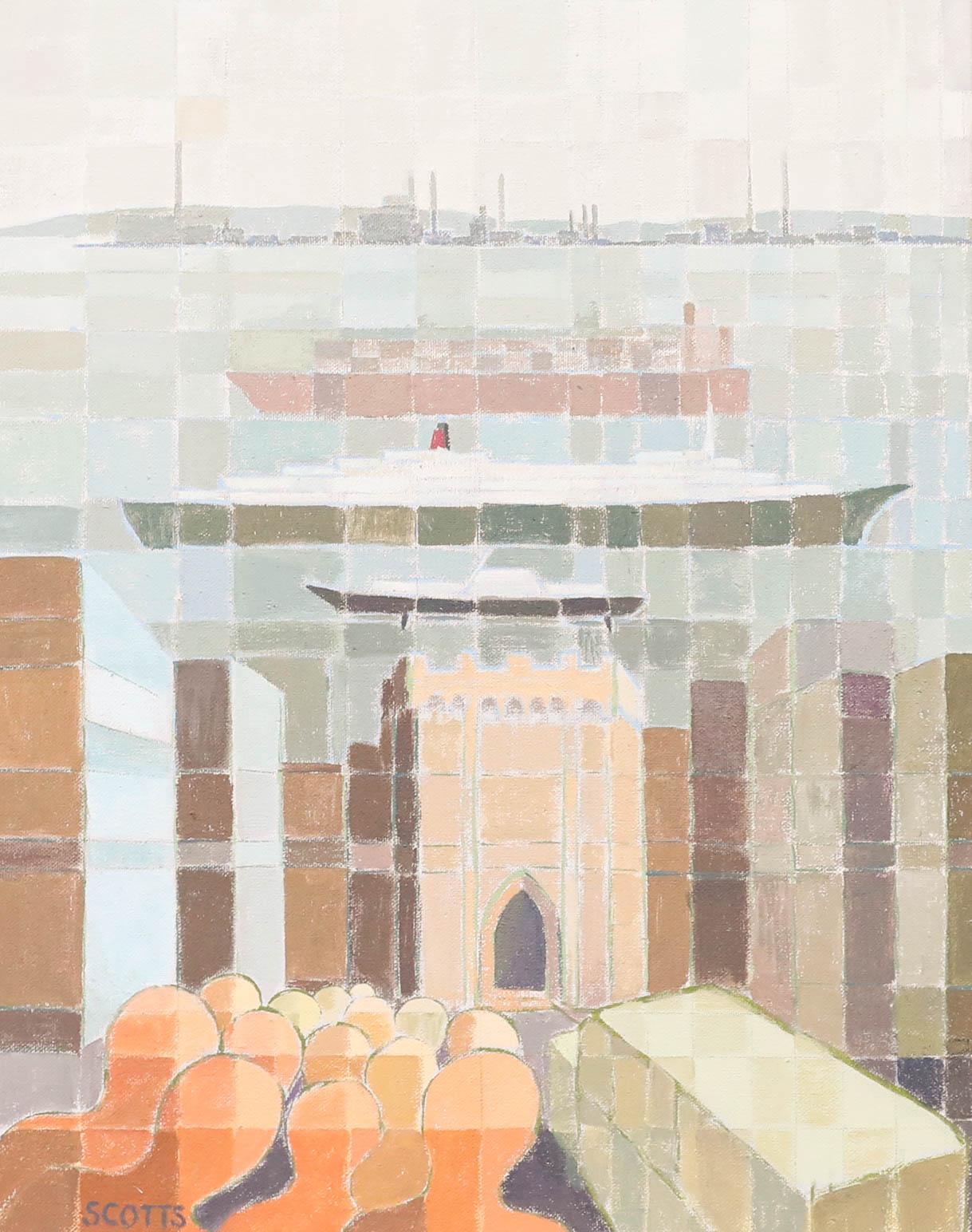 Doris E. Scotts - Acryl des 20. Jahrhunderts, Marine Connection – Painting von Unknown