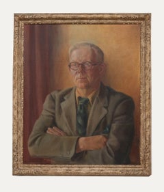 Dorothy Halliday (1923-2001) - Olio del 1951, Uomo in giacca e cravatta