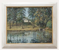 Dorothy Ker Blows - Framed 20th Century Acrylic, The Pool, Harpenden Common