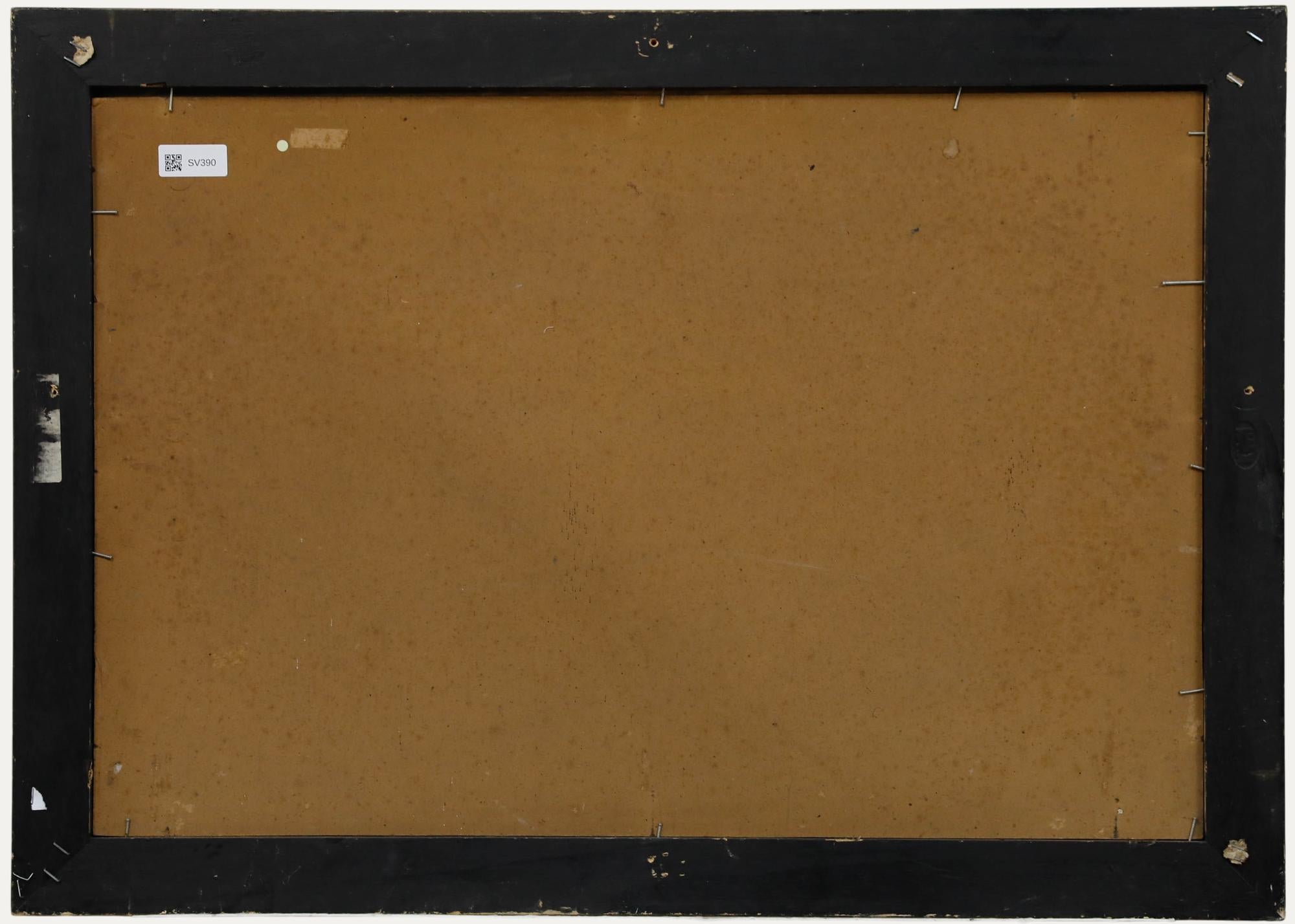 Dorus Arts (1901-1961) - Niederländische Schule Mitte des 20. Jahrhunderts Öl, Ein Bauernhof im Winter (Grau), Landscape Painting, von Unknown