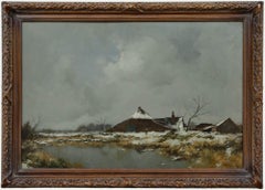 Dorus Arts (1901-1961) - Niederländische Schule Mitte des 20. Jahrhunderts Öl, Ein Bauernhof im Winter