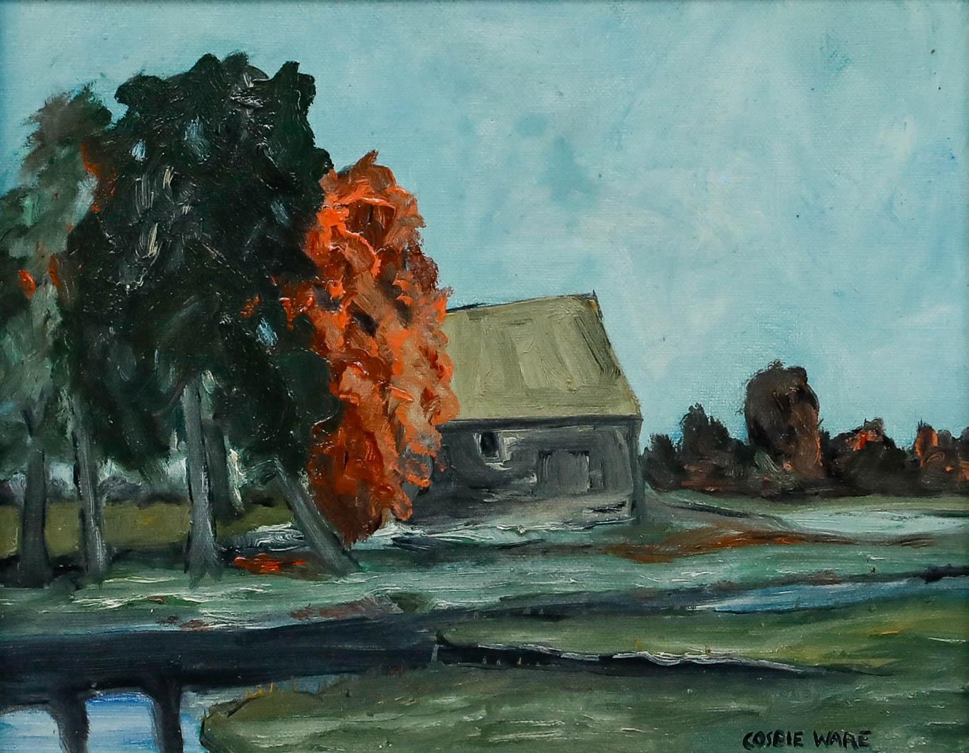Douglas Cosbie Ware (b.1955) - 1992 Oil, North Lucerne Barn - Painting by Unknown