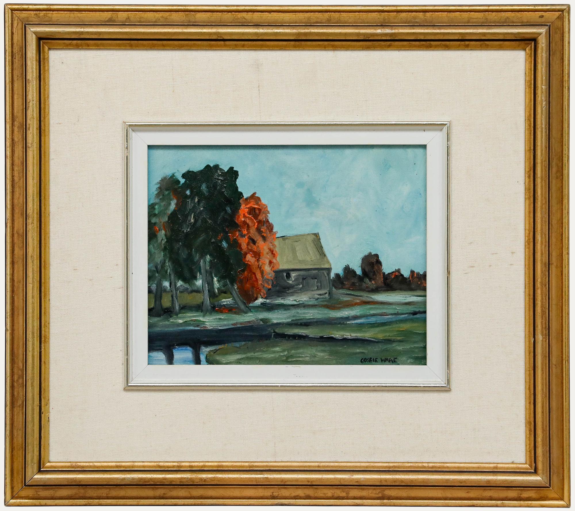 Unknown Landscape Painting - Douglas Cosbie Ware (b.1955) - 1992 Oil, North Lucerne Barn