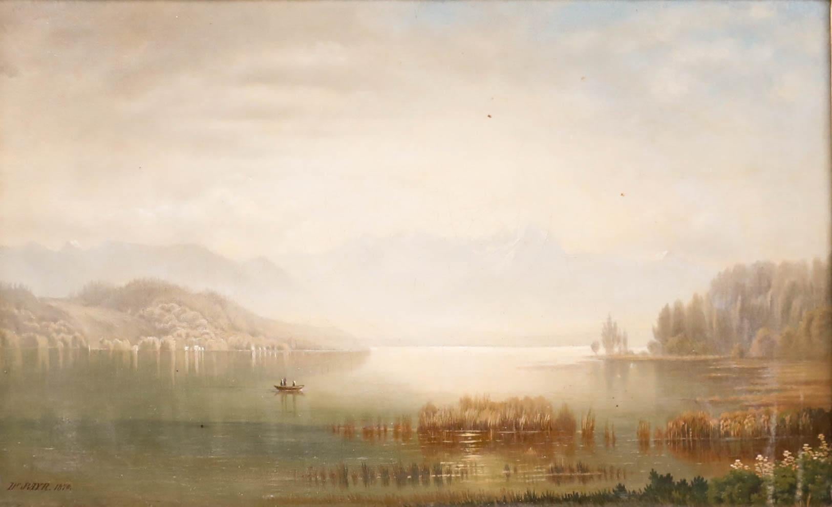 Dr Payr - Olio del 1870, Lago Alpino - Painting di Unknown