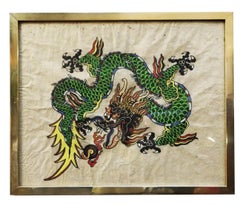 Vintage CHINESE DRAGON -  Painted on rice paper