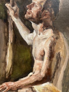 Sognatore (Ritratto di uomo nudo europeo impressionista di metà secolo)