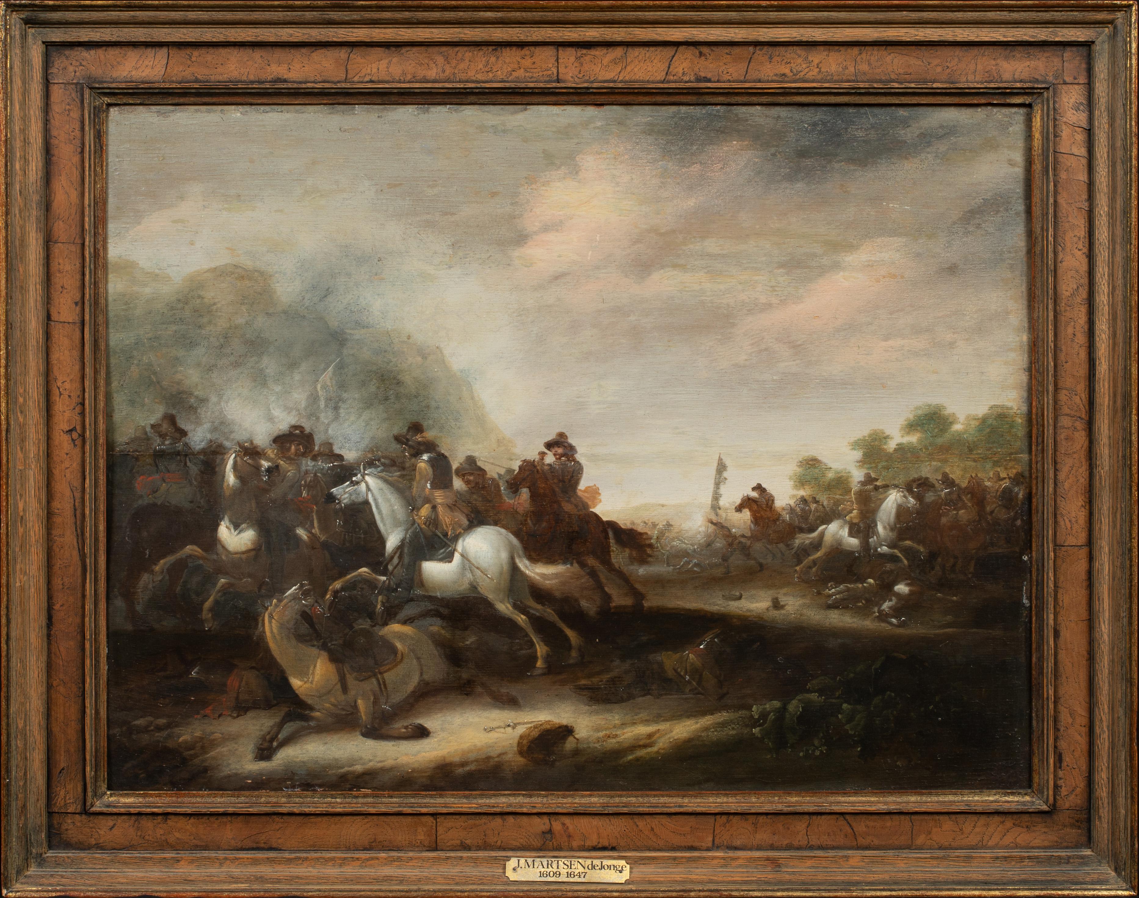 Unknown Portrait Painting - Dutch Cavalry Skirmish, 17th Century 