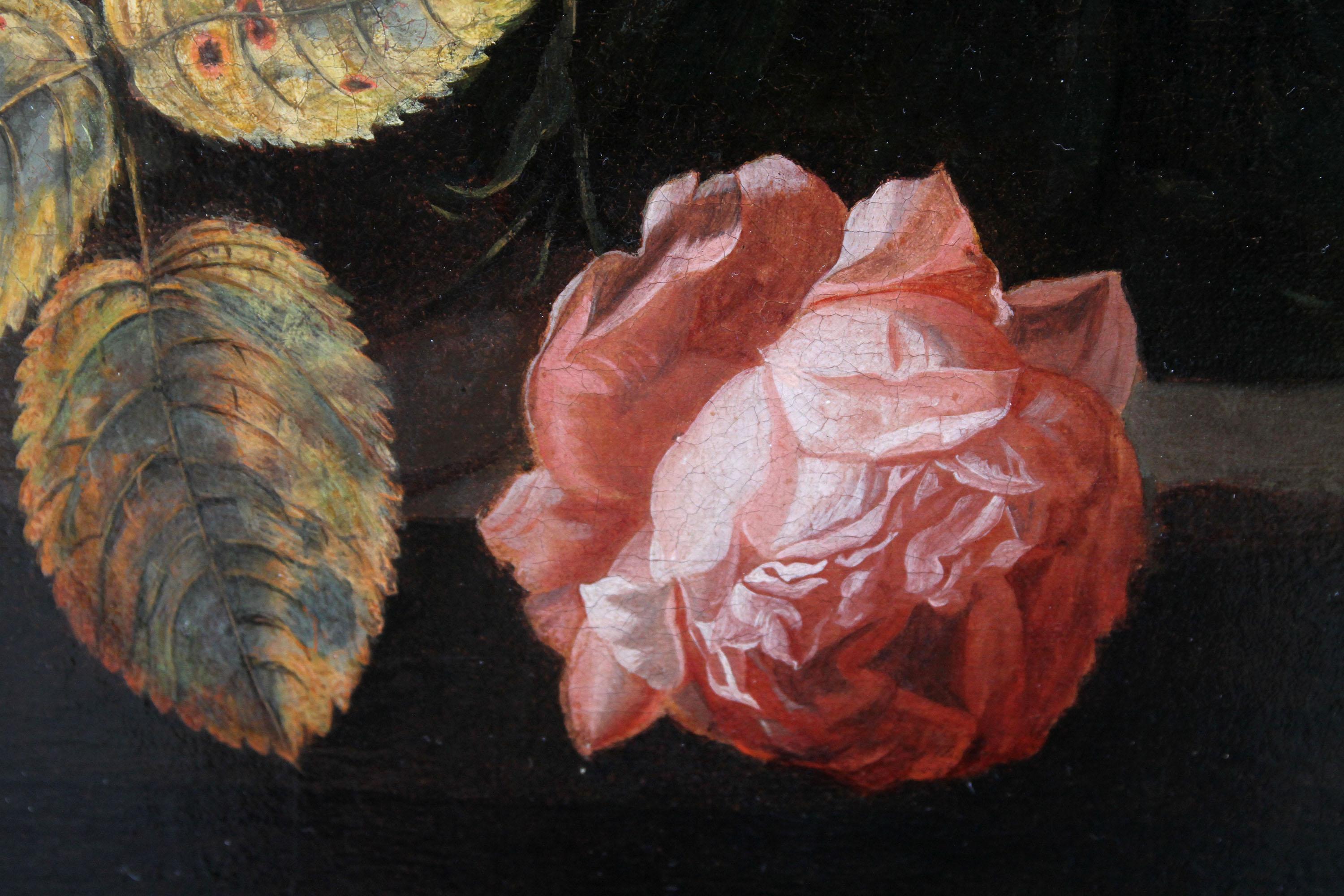 Dutch Golden Age Floral - Old Master art 17th century flower oil painting - Old Masters Painting by Unknown